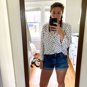 White and Black Tunic Blouse